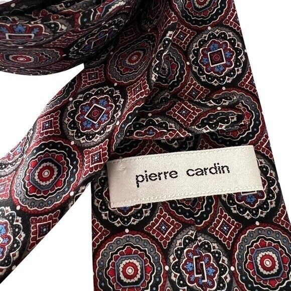 Pierre Cardin Necktie Medallion Pattern 100% Polyester Tie Men's Fashion Formal - Picture 2 of 13